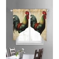thumbnail image 3 of Retro Rooster Swag Valances for Windows, Farmhouse Vintage Animal Watercolor Rod Pocket Sheer Valances for Small Windows, Swag Toppers Light Filtering for Kitchen Living Room 2 Panels 28''x36'', 3 of 6