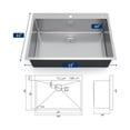 thumbnail image 6 of Home Drop In Kitchen Sink, 16 Gauge Stainless Steel Kitchen Sinks,Topmount Workstation Sink with Ledge, 10" Deep Single Bowl Sink with 6 Accessories, 6 of 8