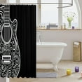 thumbnail image 3 of Guitar Bath Curtain Music Themed Guitar Shower Curtain Guitar Instruments Print Bathroom Shower Curtain Set for Stalls Bathtubs Room Decor Stylish Black White Waterproof Bathroom Curtains 72x84 Inch, 3 of 5