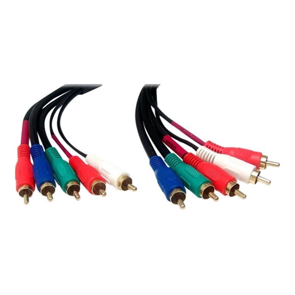Micro Connectors - Video / audio cable - component video / audio - RCA x 5 male to RCA x 5 male - 6 ft - black