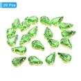 thumbnail image 3 of Unique Bargains 20Pack Teardrop Sew on Rhinestone - 8x5mm Glass Teardrop Crystal Rhinestones in Gold Prong Setting (Grass Green), 3 of 7