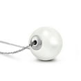 thumbnail image 2 of Galaxy Gold 14K White Gold 16.0mm White Shell Pearl Pendant Necklace - June Birthstone - Balance & Intuition - 16" to 24" - Fine Jewelry for Women, 2 of 3