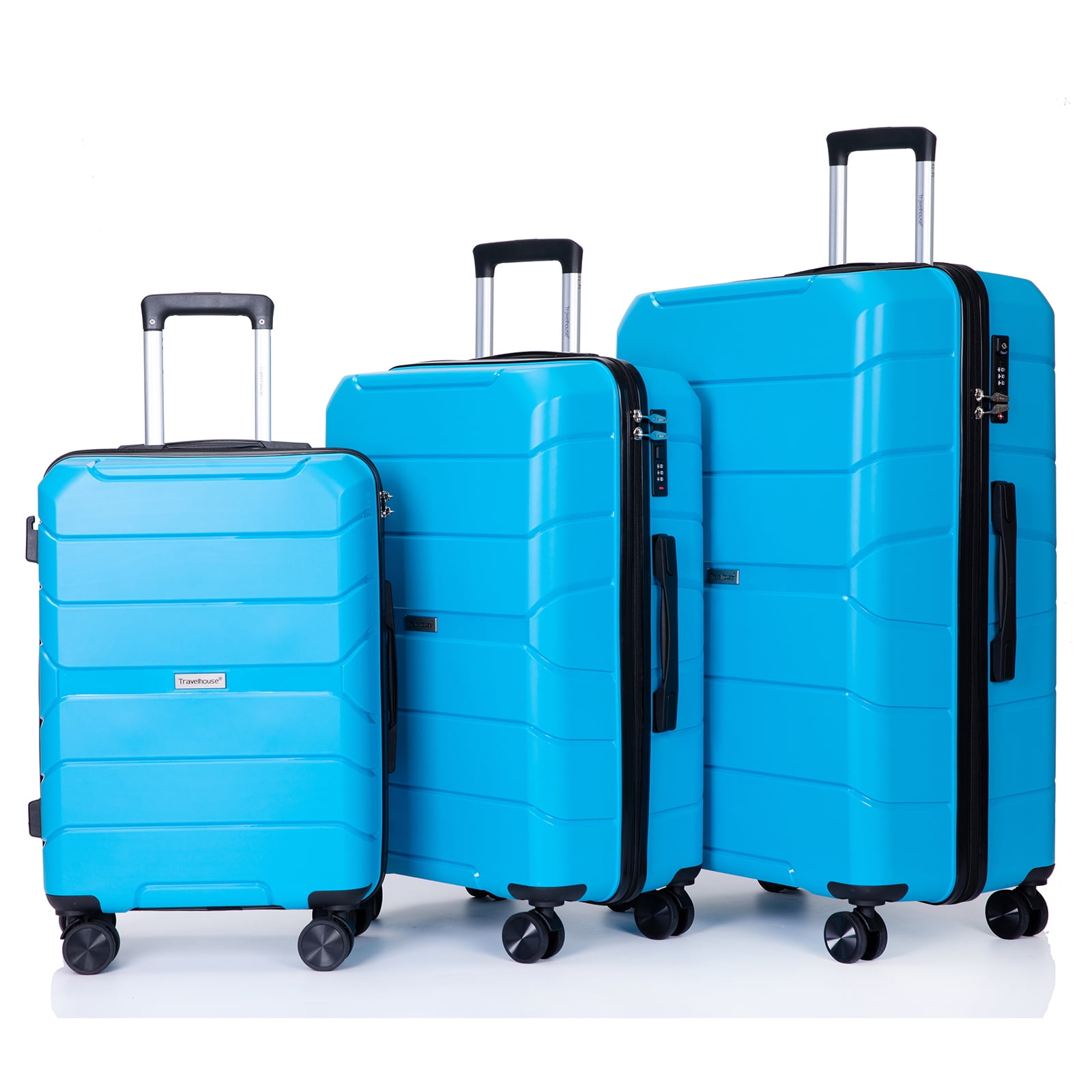 Carry on Lightweight Suitcase Set, Portable Trolley Case Sets with 4 Silent Wheels, Outdoor