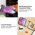 thumbnail image 4 of Purple Azalea Flower Oven Mitts and Pot Holders with Chef Apron Set 5 Pcs Kitchen Cooking Set, 4 of 6