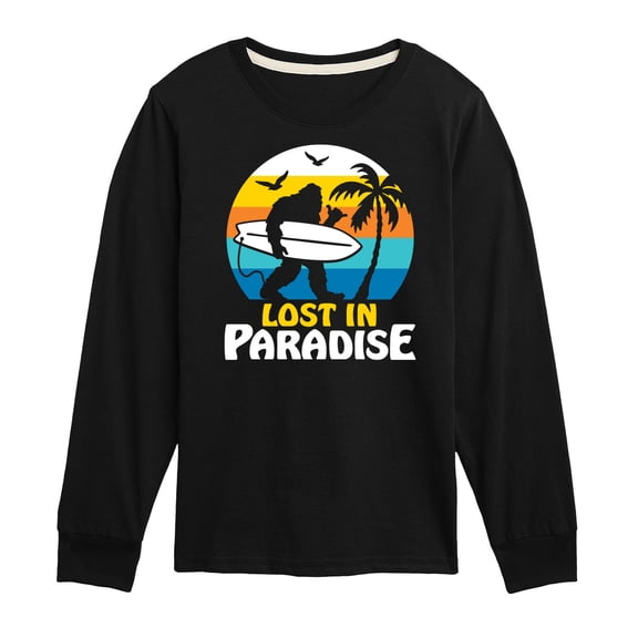 Instant Message - Lost In Paradise Sasquatch  - Toddler & Youth Long Sleeve Graphic T-Shirt