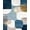 Blue Gray Gold, Pattern 1, variant on ODIKA 8'x10' Washable Area Rug Abstract Brushstroke Interlocking Contemporary Farmhouse Lightweight for King Size Bedroom Under Bed, Master Suite, Non-Shedding, Easy Care