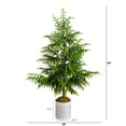 thumbnail image 5 of Nearly Natural 5ft. Artificial Real Touch Norfolk Island Pine in Metal Tin Planter with Natural Look, 5 of 6