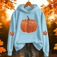 thumbnail image 2 of XIYON Hoodies For Women Halloween Pumpkin Print Hooded Sweatshirt With Front Pockets For Fall Winter Cozy Long Sleeve Pullover, 2 of 5