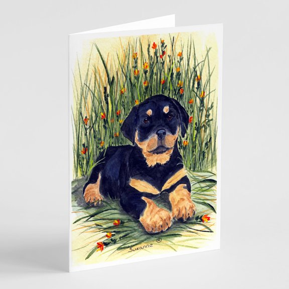 Rottweiler Greeting Cards and Envelopes Pack of 8