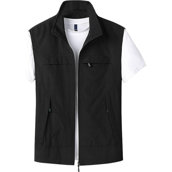 Men' s Casual Outdoor Work Lightweight Travel Vest Sleeveless Jackets