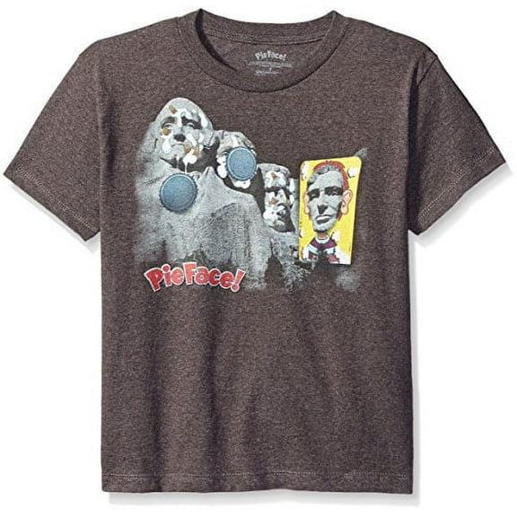 FREEZE Boys' Little Boys' Pie Face the Game Mount Rushmore Short Sleeve T-Shirt, Charcoal, Large-7