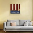 thumbnail image 4 of Canvas Print Wall Art Oil Paintings Stripes Sunflower USA Flag Picture Prints Artwork for Living Room Kitchen Bathroom Bedroom,Stretched and Framed Ready to Hang,4th of July Farmhouse Wood Grain, 4 of 9
