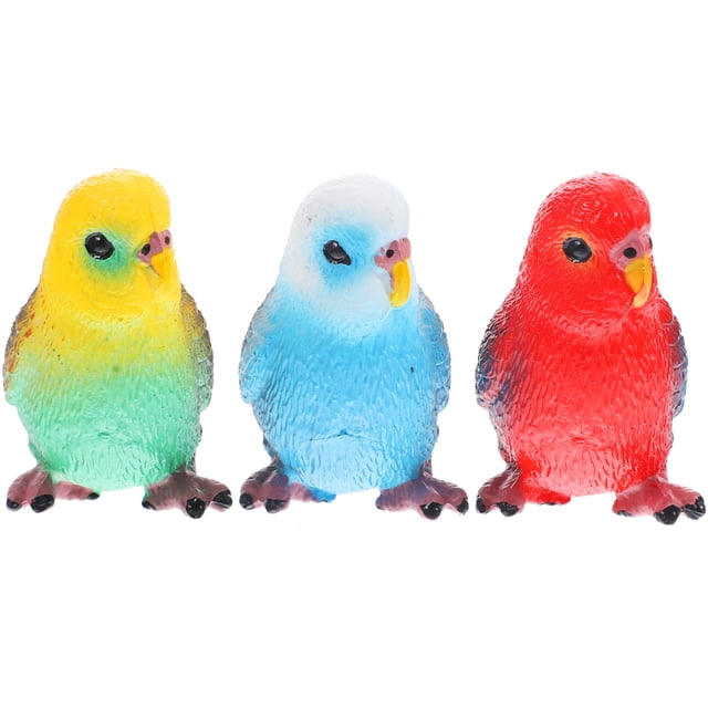 Adorno de loro simulado, estatua de pájaro Artificial para jardín, adorno realista de loro, 3 uds.