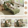 thumbnail image 5 of Muumblus 3-in-1 Convertible Chair Bed, 80" Extra Long Sleeper Lounge Chair with USB & Storage, Pull Out Sofa Bed for Living Room, Apt., Green Chenille, 5 of 9