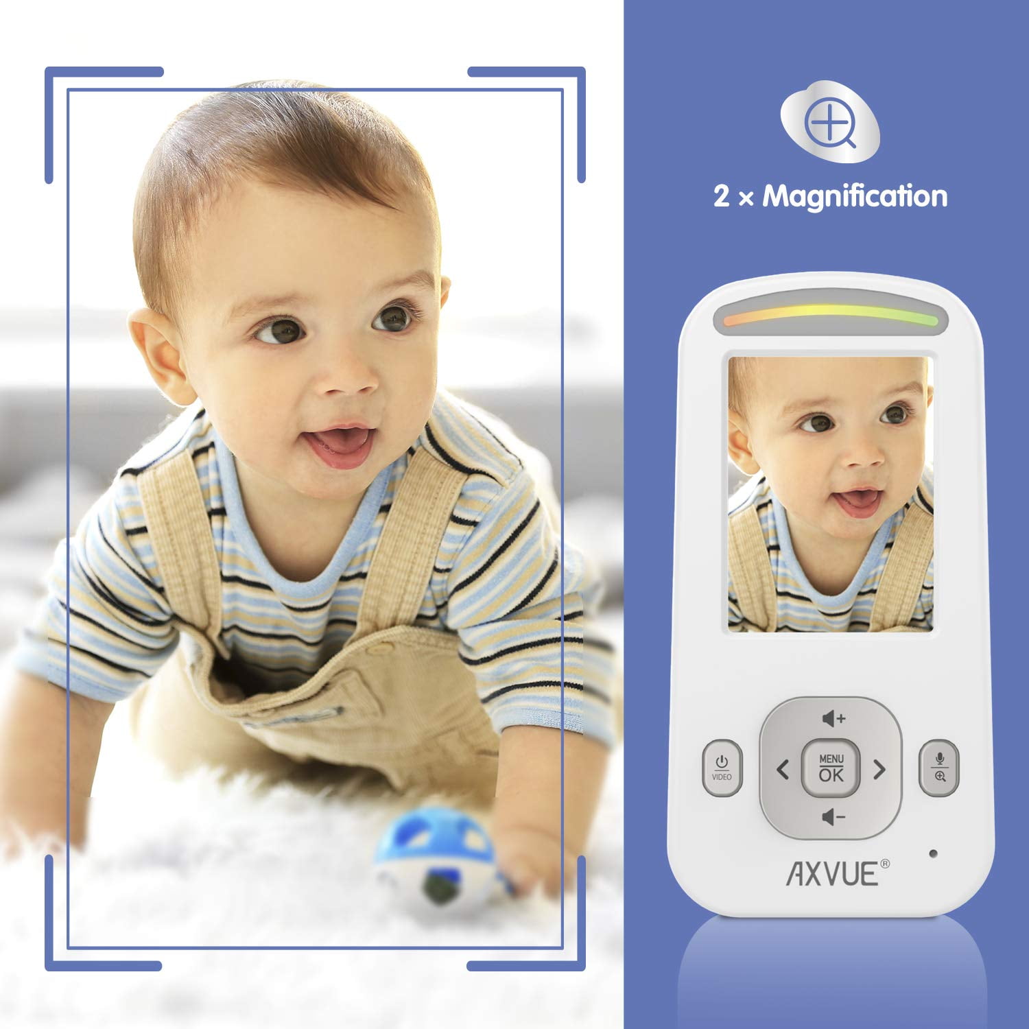 Model E600A Video Baby Monitor with Night Vision Camera and Slim-Designed Screen by Axvue