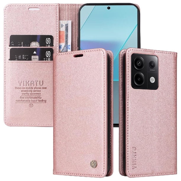 Funda para Xiaomi Redmi Note 13 Pro 5G Estuche de Cuero PU Tipo Cartera con Ranuras para Tarjetas y Cierre Magnético