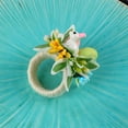 thumbnail image 5 of Easter Bunny Napkin Ring Festive Table Decor with Fresh Daisies and Green Leaves Reusable Stylish Holiday Gift for Family and Friends, 5 of 5