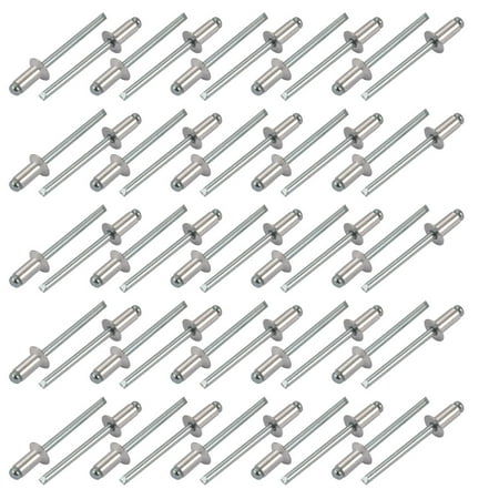 Countersunk Aluminum Rivet - Tasharina M5x10mm Aluminum Open End Countersunk Head Blind Rivets Silver Tone 50 Pcs