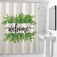 thumbnail image 2 of WELCOME Green Leaves Shower Curtain, Summer Farmhouses Countryside Waterproof Shower Curtain Set with 12 Hooks Lightweight Bath Curtains Fabric Bathroom Decor 72x78 Inches, 2 of 9