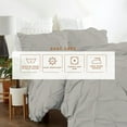 thumbnail image 6 of Kotton Culture 600 TC Pinch Pleated Duvet Cover 100% Egyptian Cotton with zipper (Queen, Silver) - 3 Piece, 6 of 7