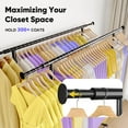 thumbnail image 6 of HOKEEPER 700lbs Heavy Duty Clothing Garment Rack with Shelves Commercial Clothing Racks on Wheels Double Rails Clothes Rack Portable Collapsible Adjustable Black, 6 of 7