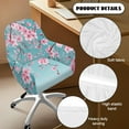 thumbnail image 5 of Xoenoiee Blue Cherry Blossom Print Stretch Curved Back Chair Cover with Armrest, Chair Slipcover for Dining Chairs, Mid Century Chair Cover Armchair Chair Covers Stretch Dining Room Chair Covers, 5 of 7