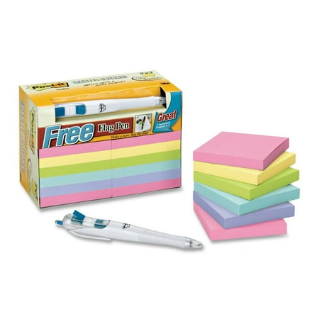 Notes Value Pack in Pastel Colors with Bonus Flag Pen