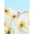 thumbnail image 4 of hirigin Toddler Girl Swimsuits Sun/ Flower Print Long Sleeve Zipper Jumpsuit Swimwear Beachwear Bathing Suits, 4 of 8