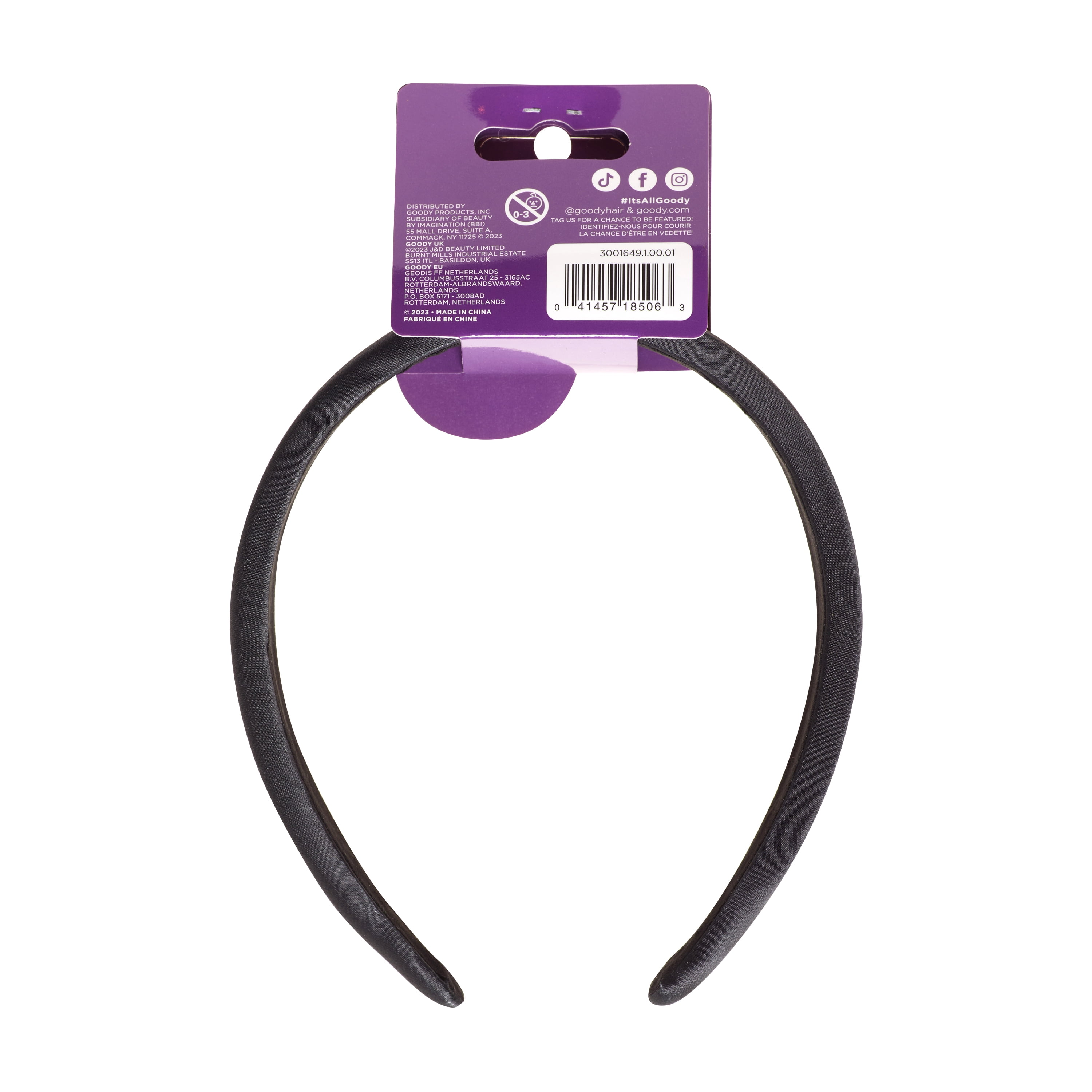 Goody Soft Padded Headband, All Day Comfort, Black, 1 Ct