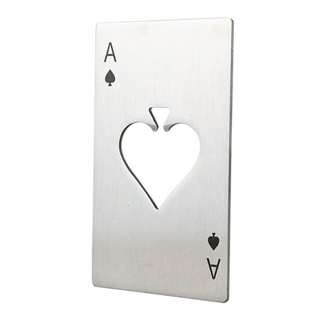 

Ieegkit Playing Card Ace of Spades Poker Bar Tool Soda Stainless Steal Beer Bottle Cap Opener