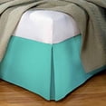 thumbnail image 2 of Crescent Bedding Pleated Bed Skirt Easy Care, Quadruple Pleated Design, Fabric Base Allows for Natural Draping, 15" Fall Covers Legs and Bed Frame (Twin, Aqua), 2 of 4
