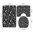 thumbnail image 3 of Black Halloween Bat Silhouettes Bathroom Rugs Sets 3 Piece,Toilet Cover Set,Absorbent Non Slip Bathroom Mats Sets with U-Shaped Contour Rug Toilet Rug Set, 3 of 5
