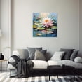 thumbnail image 3 of ZHONGYUTONG Lotus Canvas Wall Art Blooming White Flower Painting Zen Floral Watercolour Picture Print for Bathroom Decor Framed (12.00" x 12.00"), 3 of 5