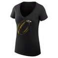 thumbnail image 2 of Women's G-III 4Her by Carl Banks  Black Baltimore Ravens Super-Slim Fit Lightweight Subtle Football V-Neck T-Shirt, 2 of 3