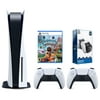 Sony Playstation 5 Disc Version Console with Extra White Controller, Surge Dual Controller Charge Dock and Sackboy: A Big Adventure Bundle