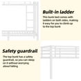 thumbnail image 4 of Miniyam Full over Full Metal Bunk Bed Frame with Dual Guardrails and Ladders, Quiet Heavy-Duty Steel, White, 4 of 7