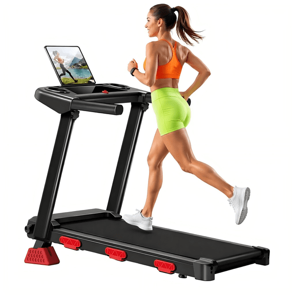 VELOCRAFT Foldable Treadmill, 15% Incline 3.0HP Quiet Motor, 400LBS Capacity Home Gym