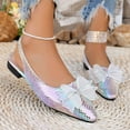 thumbnail image 6 of Womens Sandals Flat Heel Closed Toe Hollow Rhinestone Casual Shoes Women Fashionable Casual Solid Color Versatile Thick Heel Sandals Outerwear, 6 of 9