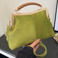 thumbnail image 3 of Suede Patchwork Evening Bag for Women, Retro Crossbody Purse, Soft Top Handle Handbag for Wedding Party Date Night and Elegant Special Evening Occasions, 3 of 13