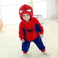 thumbnail image 2 of Disfraz de Halloween para niños, disfraz de Spiderman, pijamas de 0-36 meses, traje cosplay con capucha para bebé, chaqueta de invierno de franela suave con cremallera Afortunado Sencillez, 2 of 2