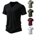 thumbnail image 1 of Hot6sl Liquidation d'Économies d'Été Chemisiers et Chemises à Manches Courtes à Col Rond, T-Shirt/Blouse à Manches Courtes à Col Rond Uni Décontracté pour Homme, Blouse pour Homme/Kaki, m, 1 of 9