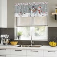thumbnail image 4 of Grey Snowman Christmas Curtain Valances for Windows, Kitchen Valance Window Treatments Panel 2 Pack, Xmas Snowflake Winter Ball Rod Pocket Short Curtains for Bathroom Bedroom 60 x 18 Inch, 4 of 8