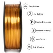 GEEETECH 3D Printer PLA Filament, Shiny Silk Gold Toughness Enhanced Filament with 1.75mm Dimensional Accuracy +/-0.03mm, 1080 Feet per Roll, Vacuum Packaging, for Most 3D FDM Printer