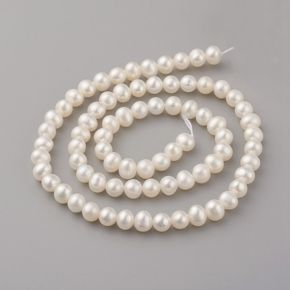 Natural Cultured Freshwater Pearl Beads Strands Potato Seashell Color 5.5~6x5~5.5mm Hole: 0.8mm about 64~65pcs/strand 14.17~14.37 inch(36~36.5cm)