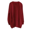 thumbnail image 3 of Baberdicy Women's Long Sleeve Open Front Cardigan Casual Tops with Pockets Red, Size: S-5Xl, 3 of 3