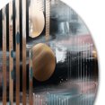 thumbnail image 3 of Designart "Metallic Elegance Stripes and Circles I" Abstract Marble Metal Round Wall Art Prints, 3 of 5