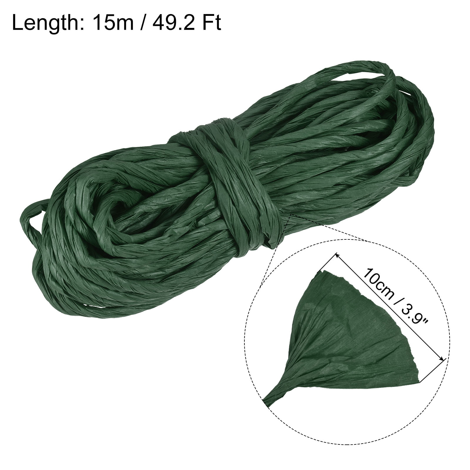 Mandala Crafts Dark Green Twisted Paper Rope for Crafts Raffia Twine  Weaving - Dark Green Raffia Yarn for Crochet - 1/16 Inch 200 Yds Raffia  Paper
