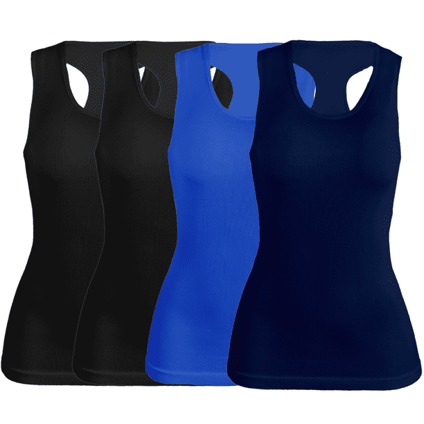 SET DE 4 BLUSAS UNITALLA CAMISETA PARA DAMA SURTIDO EN COLOR SIN MANGAS