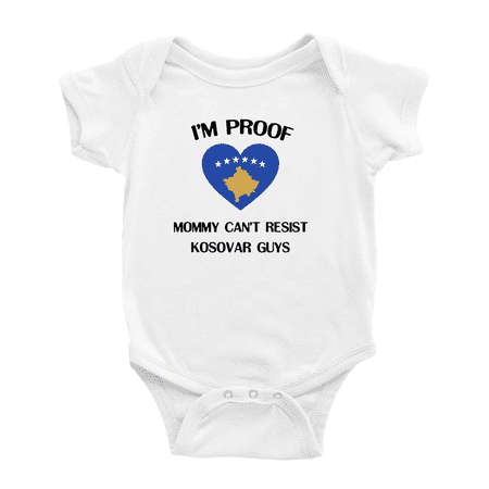 

I m Proof Mommy Can t Resist Kosovar Guys Baby Bodysuit Newborn Clothes Outfits (White 12-18 Months)