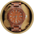 thumbnail image 1 of Angie Wood Creations Laser Engraved Red Sandalwood Men’s Watch, 1 of 7